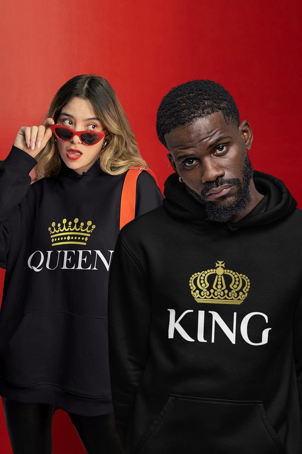 ing and Queen Matching Hoodies for Couples His & Hers Boyfriend Girlfriend Wife Husband Couple Hoodie Set