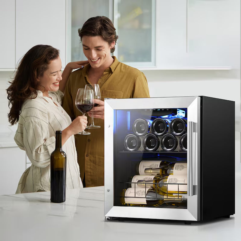 16.9-In W 12-Bottles Stainless Steel Built-In Indoor Wine Cooler