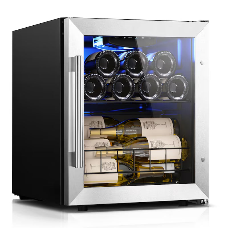 16.9-In W 12-Bottles Stainless Steel Built-In Indoor Wine Cooler