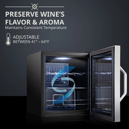 Single Zone 17.3'' Freestanding 12 Bottle Wine Refrigerator