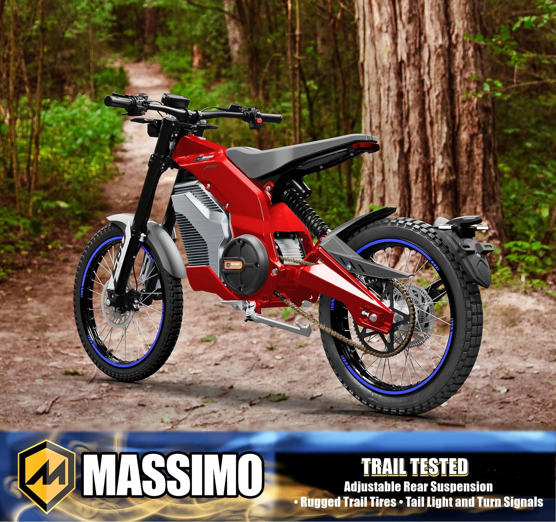 Motor F80 Trail Runner Electric (Dirt Bike) for Adults 8000W Motor 2160Wh Battery (Red)