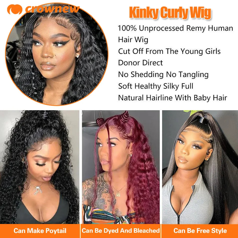 Curly Lace Front Human Hair Wig 13X4 Hd Lace Front Human Hair Wig Preplucked 100% Real Human Hair Lace Frontal Wig Cheap Wigs