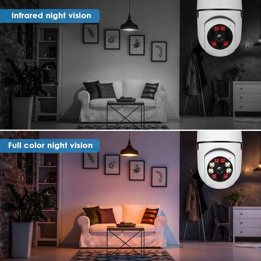 E27 Light Bulb Camera , 2.4Ghz Wifi Security Cameras Wireless Outdoor, 1080P Wireless Cameras for Home Security, Indoor Security Camera System 2Pcs