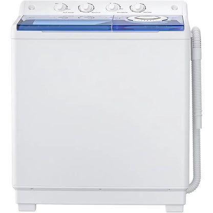 Washing Machine, 40Lbs Twin Tub Laundry with Built-In Drain Pump, Semi-Automatic Washer & Spinner, Portable Washing Machine