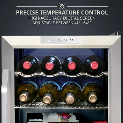 Single Zone 17.3'' Freestanding 12 Bottle Wine Refrigerator