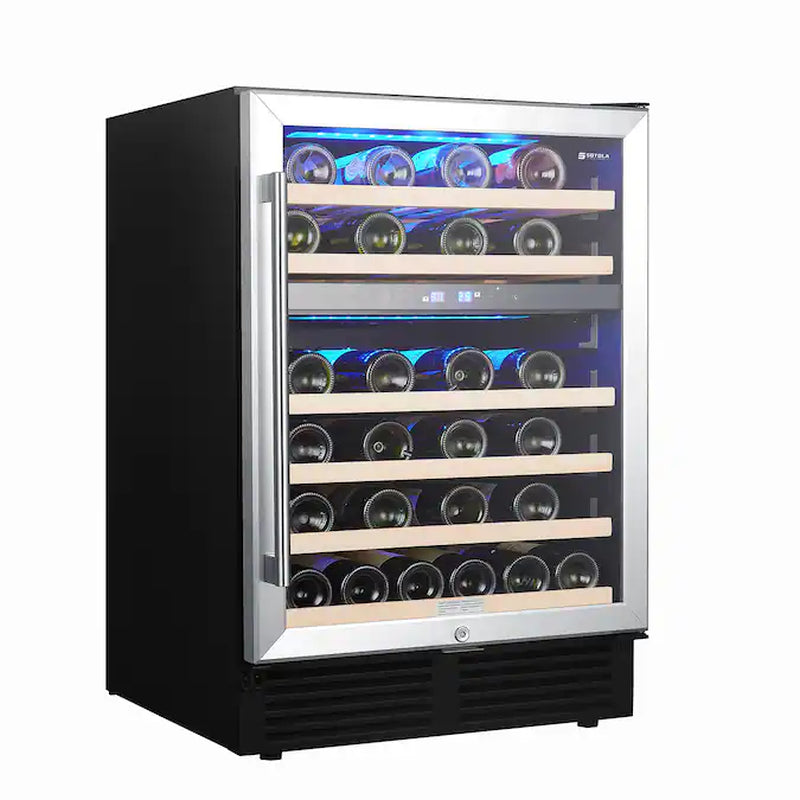 23.4-In W Black Dual Zone Cooling Built-In /Freestanding Indoor Wine Cooler