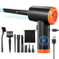 Multi-Purpose Compressed Air Duster, Cordless Compressed Air Blower with Led for Keyboard, PC and Car Cleaning in Orange