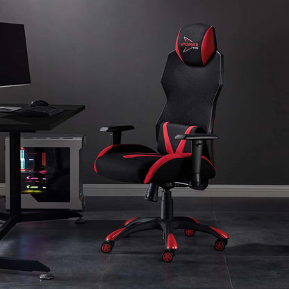 Speedster Modern Mesh Fabric Gaming Computer Chair in Black/Red