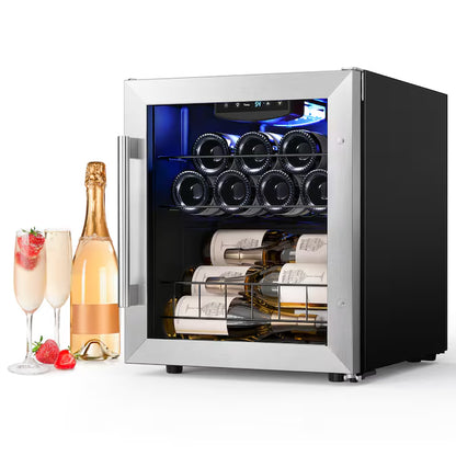 16.9-In W 12-Bottles Stainless Steel Built-In Indoor Wine Cooler