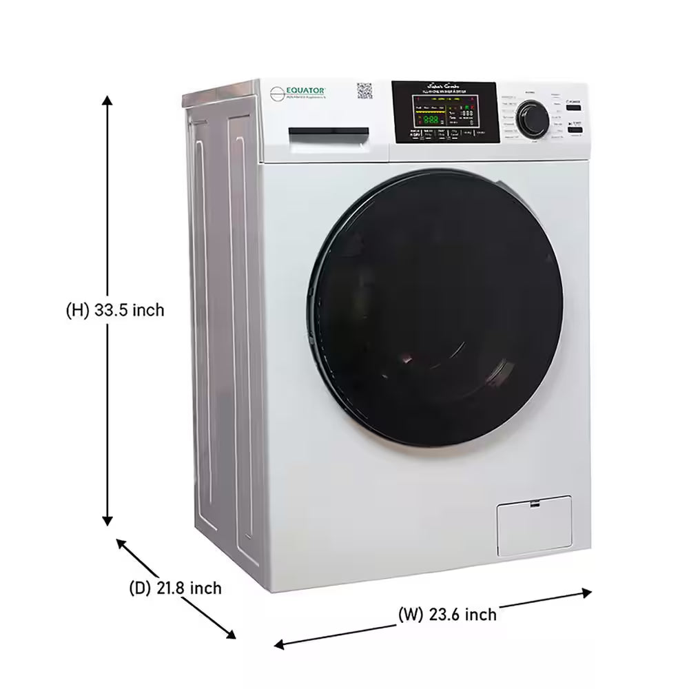 1.62 Cu. Ft./15Lbs Fully Built-In All-In-One Washer Dryer Combo Ventless 110V in White