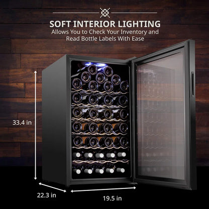 Single Zone 19.5'' Freestanding 51 Bottle Wine Refrigerator