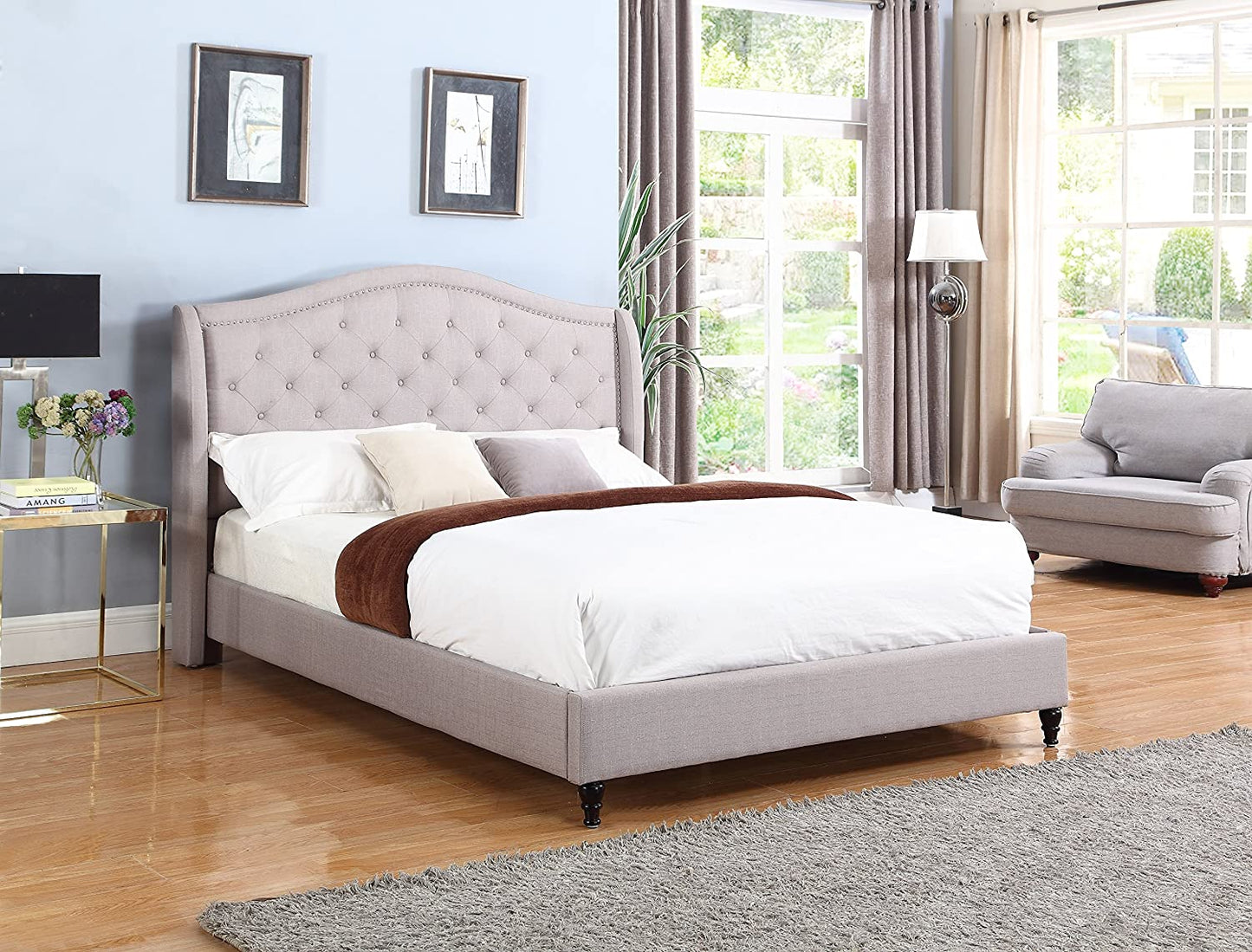 LIFE Home Platform Bed, Grey