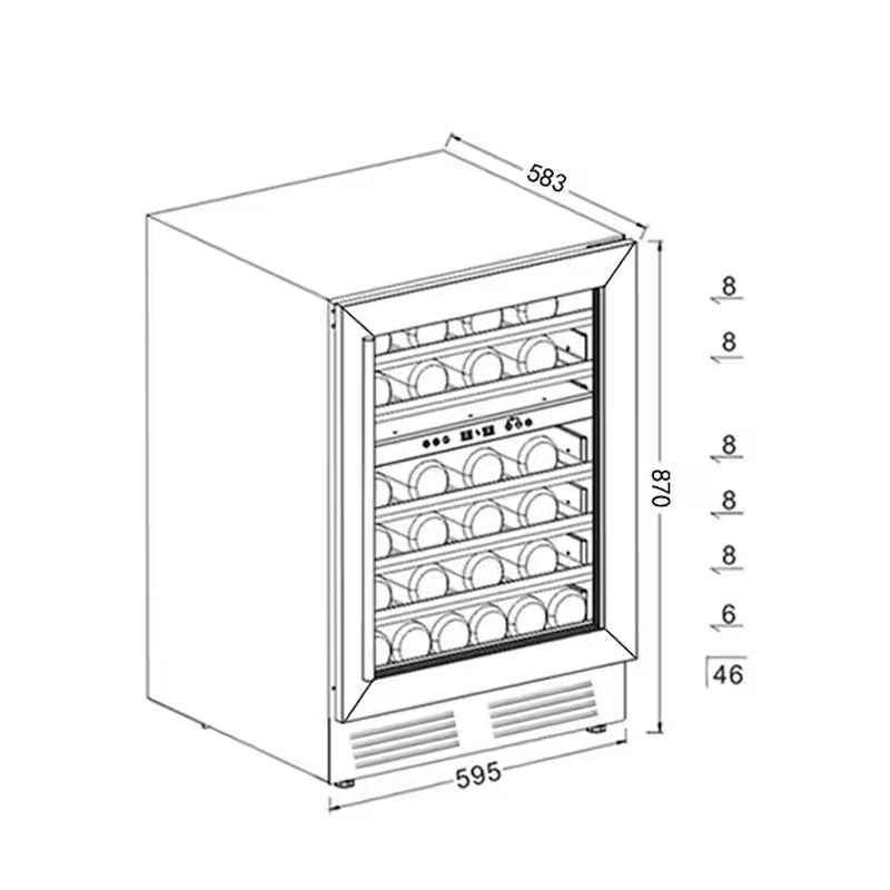 23.4-In W Black Dual Zone Cooling Built-In /Freestanding Indoor Wine Cooler