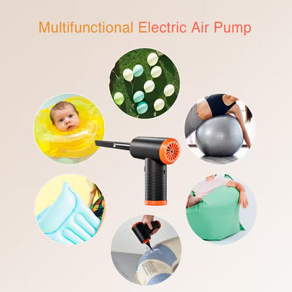 Multi-Purpose Compressed Air Duster, Cordless Compressed Air Blower with Led for Keyboard, PC and Car Cleaning in Orange